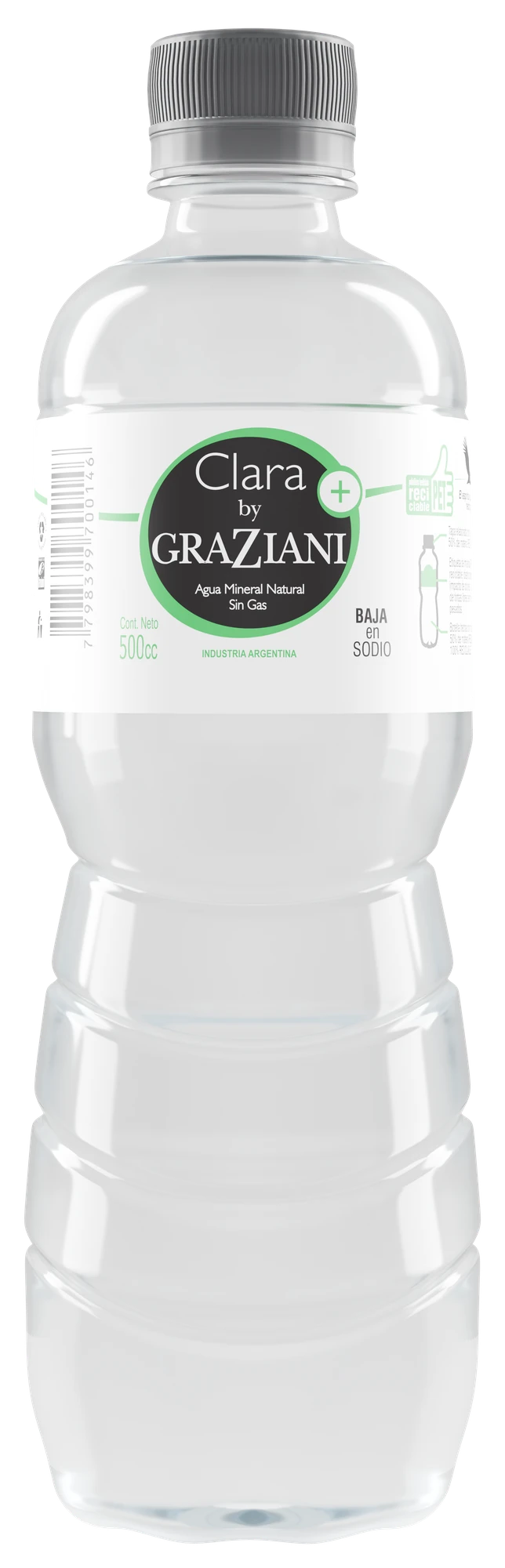 Botella Eco Agua Clara by Graziani 500 cc, reciclada